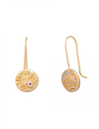 Japanese Flower Hook Earrings – Ruby