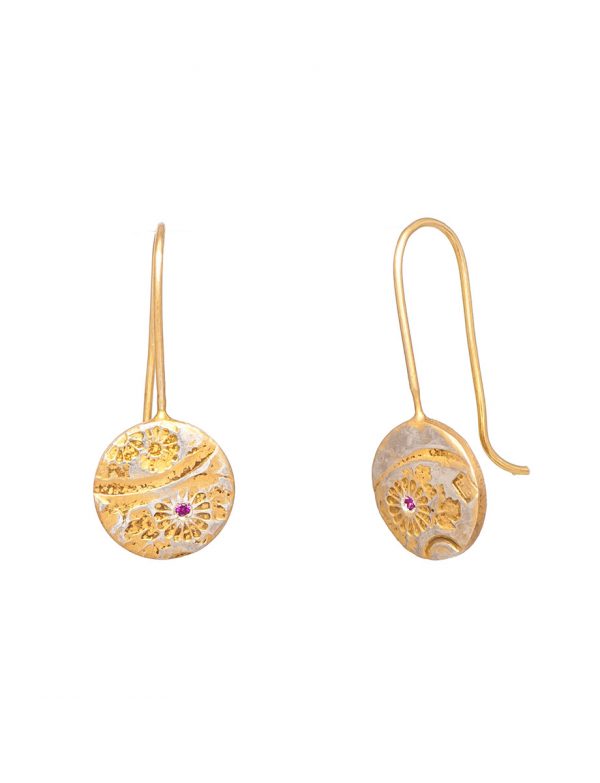 Japanese Flower Hook Earrings – Ruby