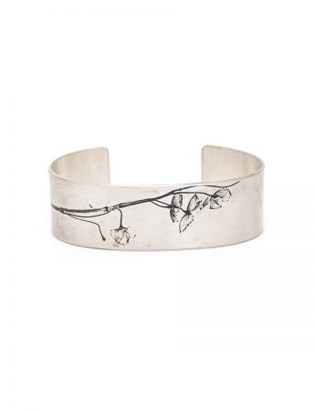 Japanese Plant Cuff – Silver