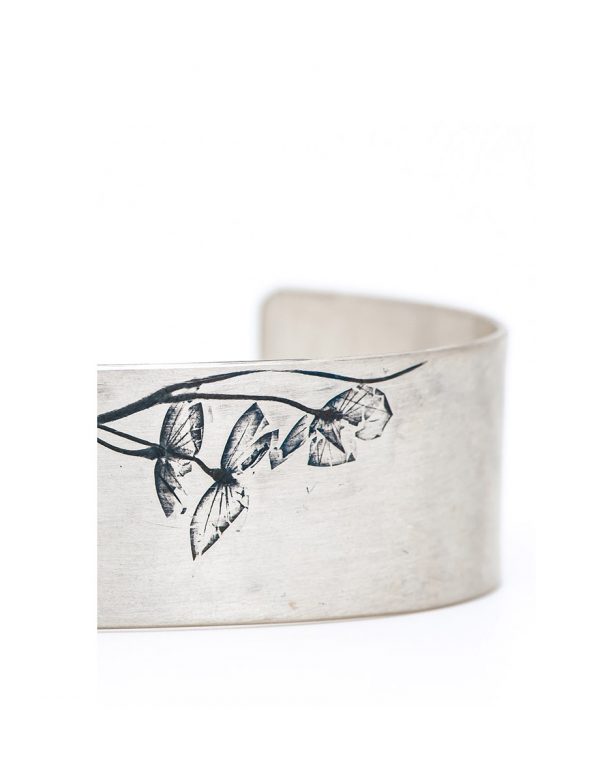 Japanese Plant Cuff – Silver