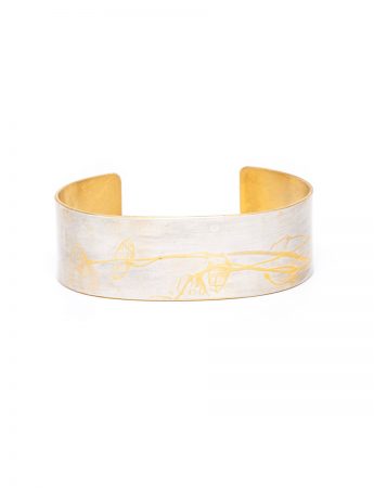 Japanese Plant Cuff – Silver & Yellow Gold Plate