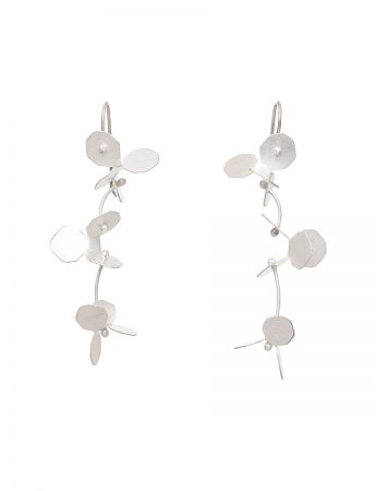 Small Hydrangea Earrings – Silver