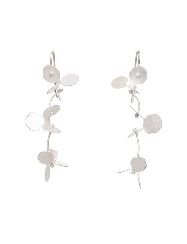 Small Hydrangea Earrings – Silver