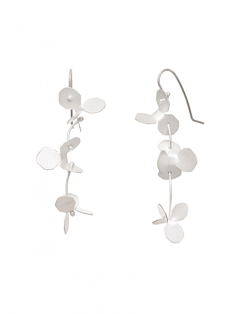 Small Hydrangea Earrings – Silver