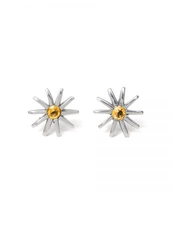 Small Radiant Star Earrings – Yellow Sapphire