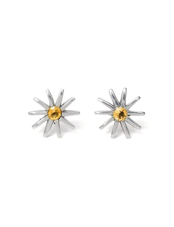 Small Radiant Star Earrings – Yellow Sapphire