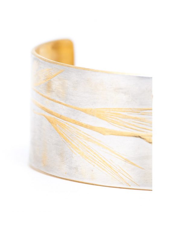 Wheat Cuff – Silver & Yellow Gold Plate