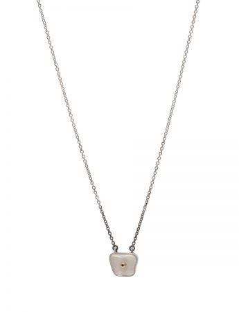Beach Glass Necklace with Black Diamond