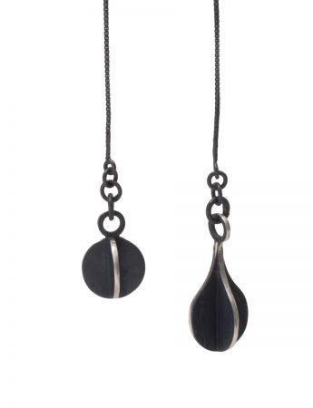 Black Orb & Teardrop X Lariat Wrap Necklace