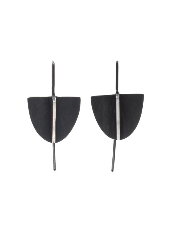Black Shield X Short Hook Earrings