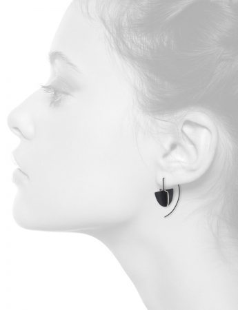 Black Shield X Short Hook Earrings