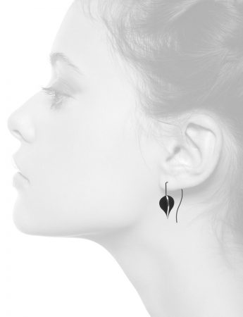 Black Petal X Short Hook Earrings