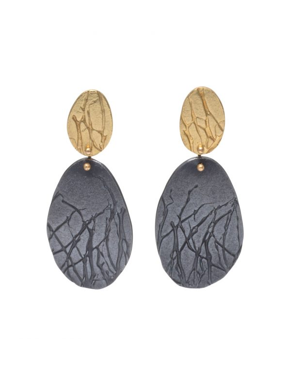 Branch Earrings – Black & Gold
