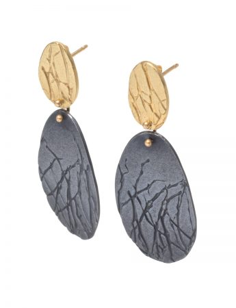 Branch Earrings – Black & Gold