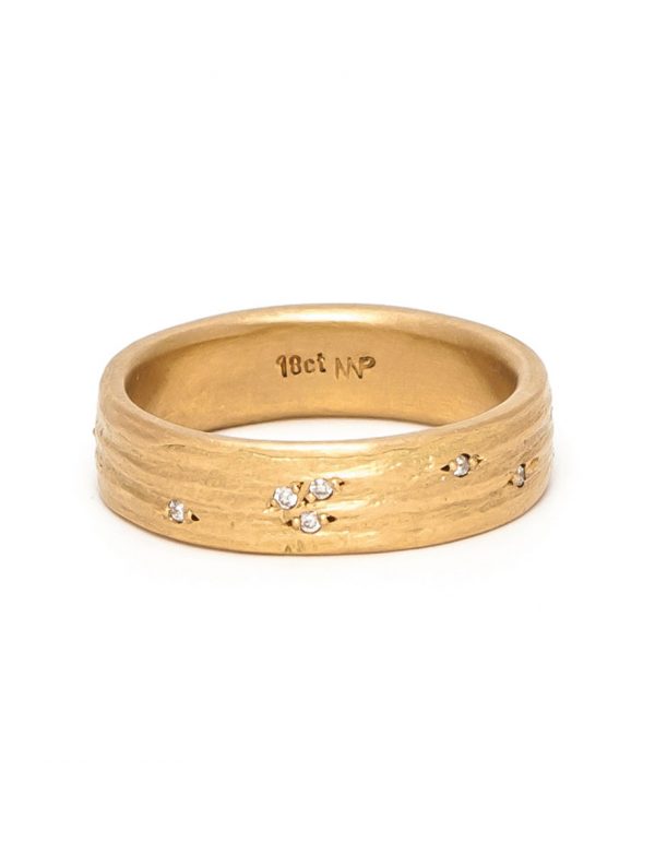Ingrained Diamond Ring – Yellow Gold