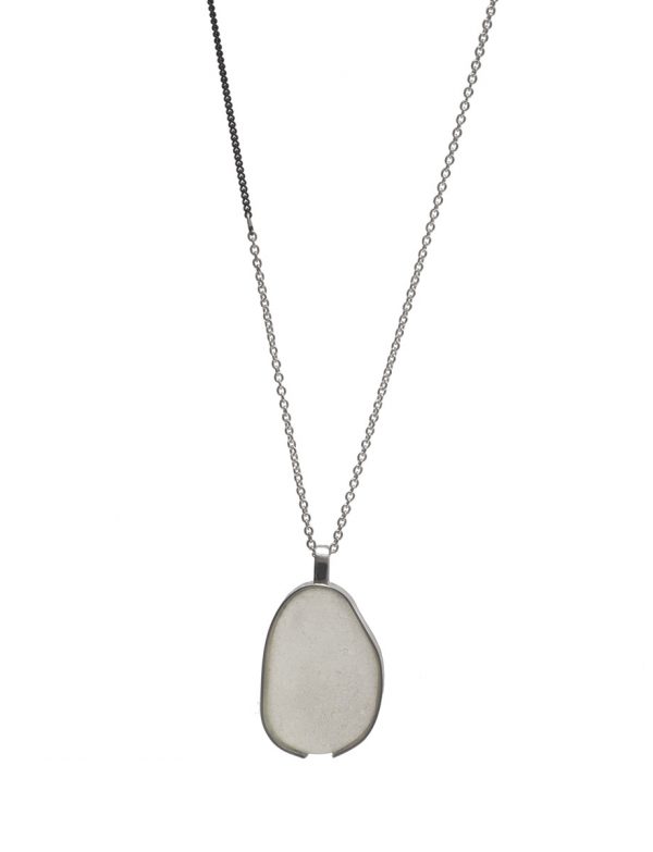 Large Beach Glass Necklace – Pale Aqua