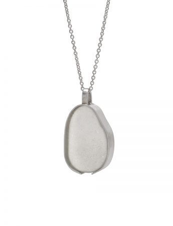 Large Beach Glass Necklace – Pale Aqua