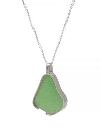 Large Beach Glass Necklace – Sage Green