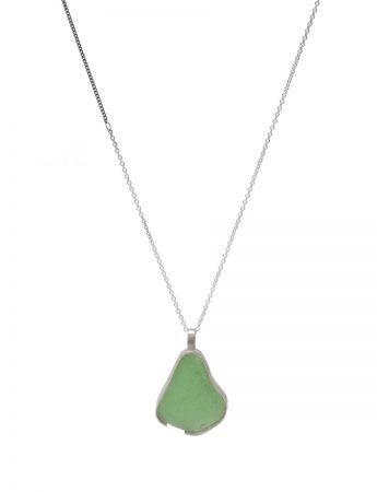 Large Beach Glass Necklace – Sage Green