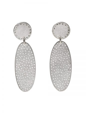 Large Perforated Ellipses Earrings – Silver