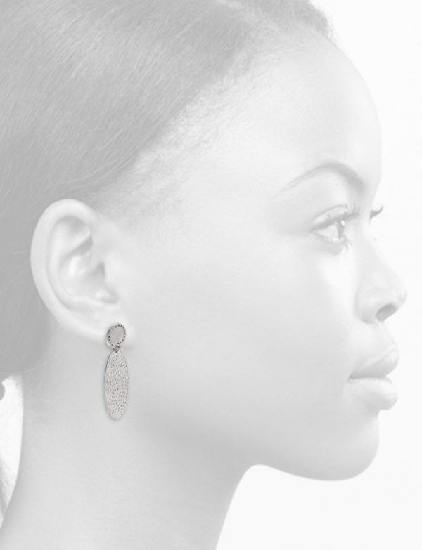 Large Perforated Ellipses Earrings – Silver