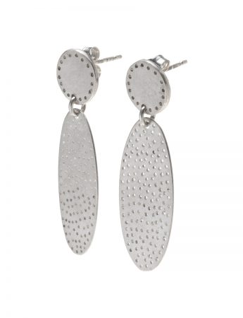 Large Perforated Ellipses Earrings – Silver