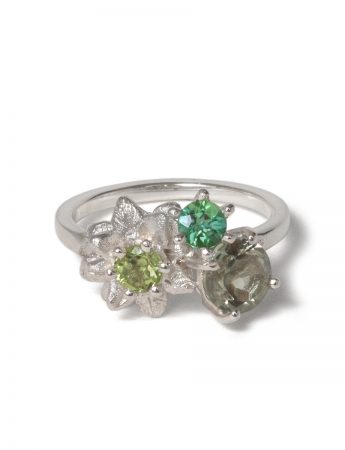 Floral Posy Ring – Moss Green