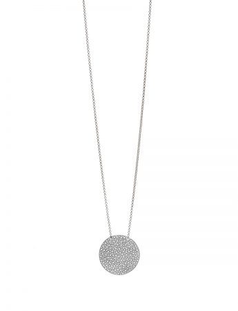 Perforated Disk Necklace – Silver Chain