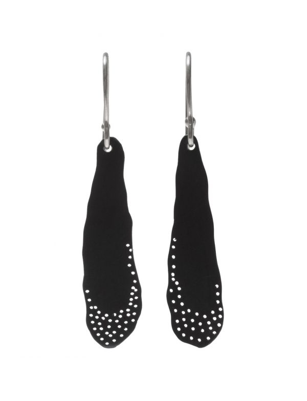 Shadow Leaf Earrings – Black