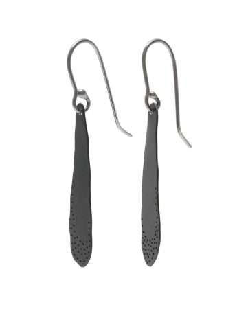 Shadow Leaf Earrings – Black