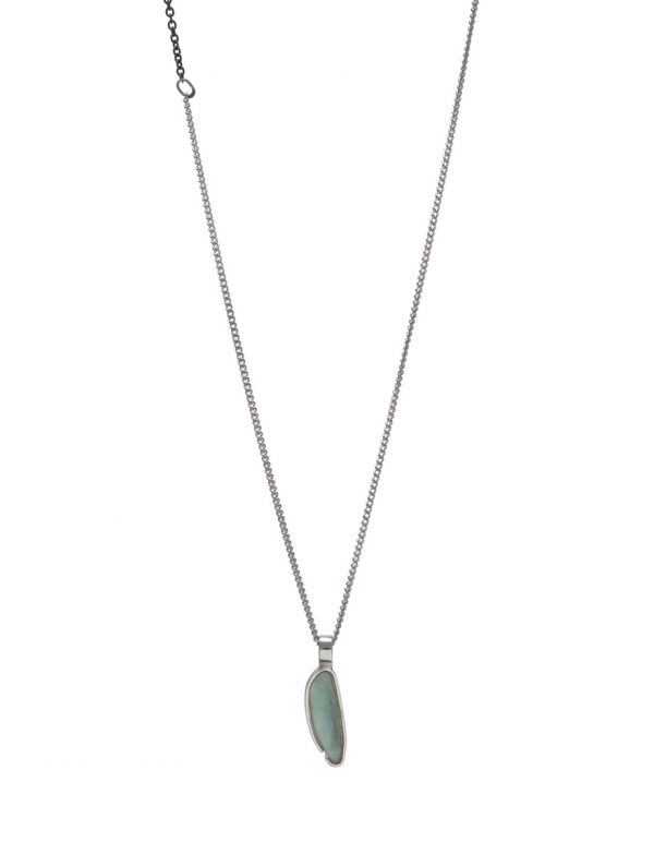 Small Beach Glass Necklace – Aqua