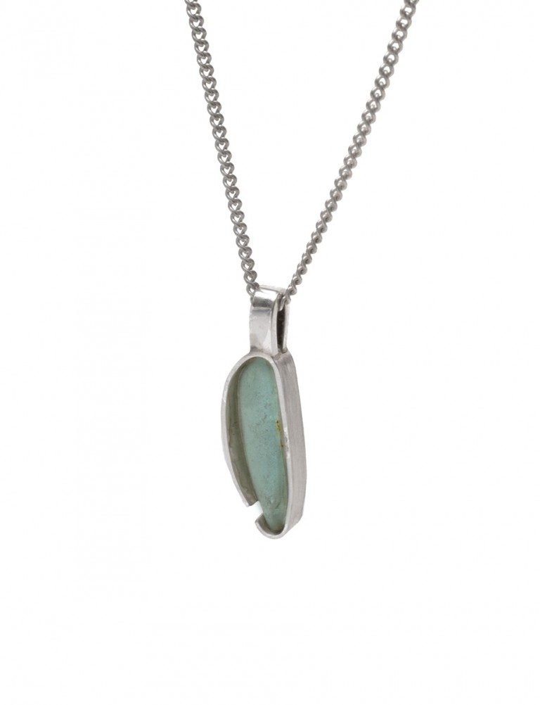 Small Beach Glass Necklace – Aqua