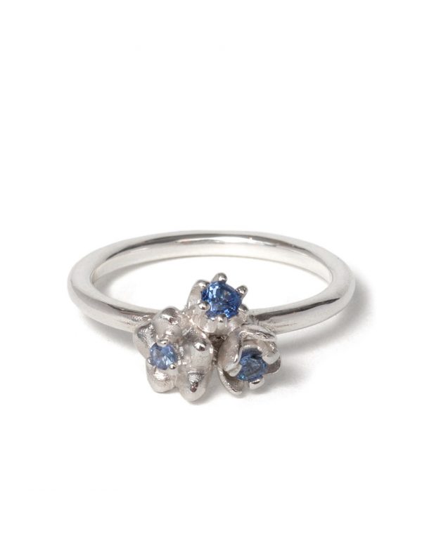 Small Forget Me Not Floral Posy Ring – Blue