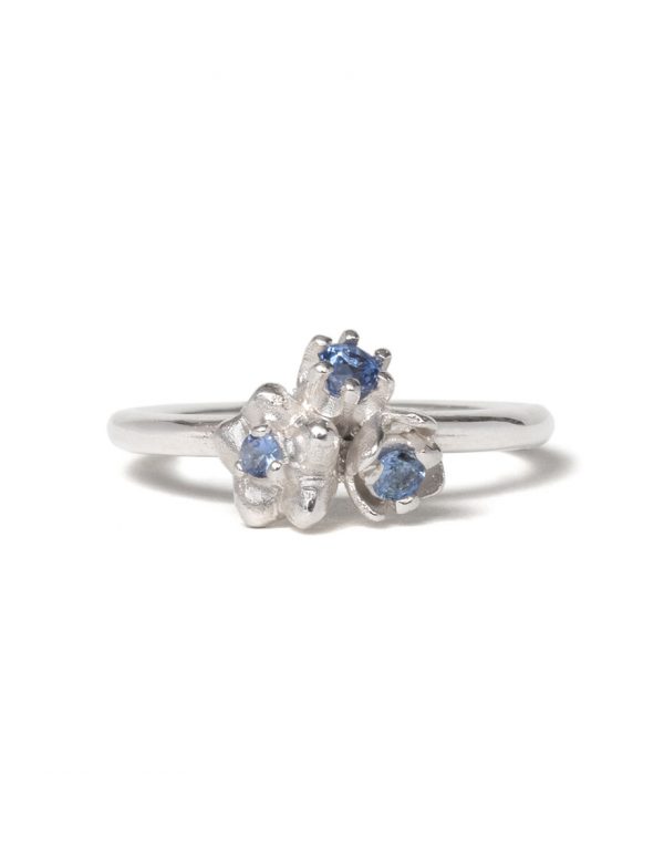 Small Forget Me Not Floral Posy Ring – Blue
