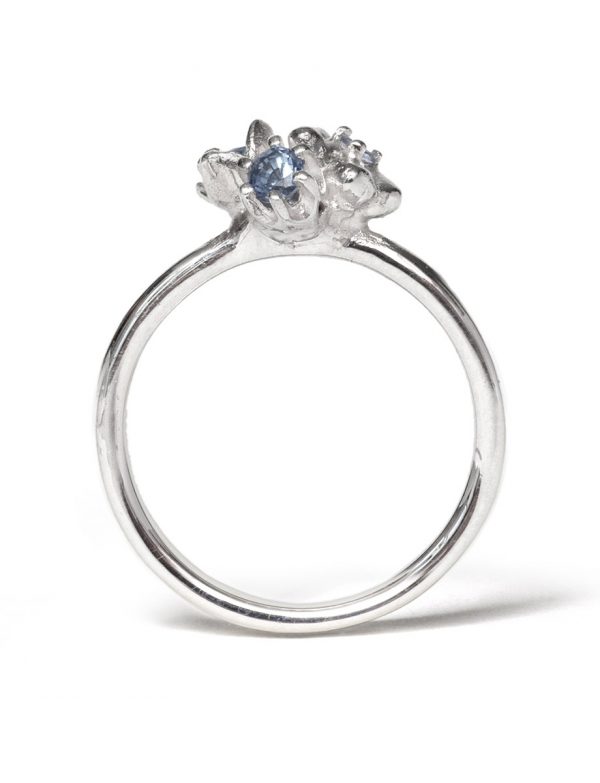 Small Forget Me Not Floral Posy Ring – Blue