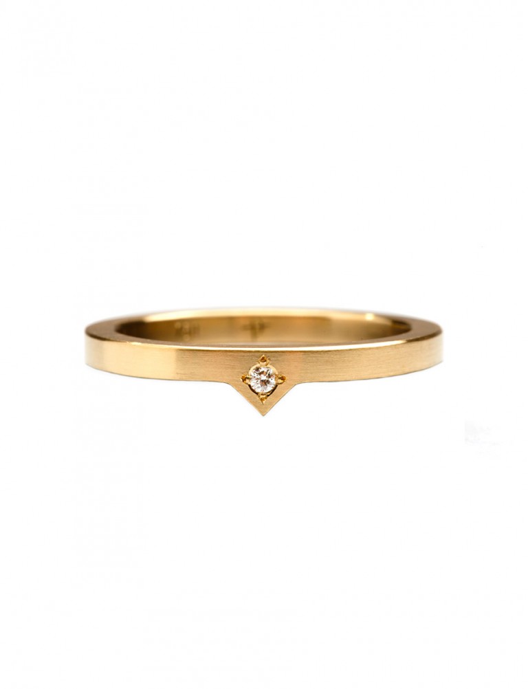 Diamond Triangle Stack Ring – Yellow Gold