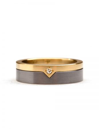 Diamond Triangle Stack Ring – Yellow Gold