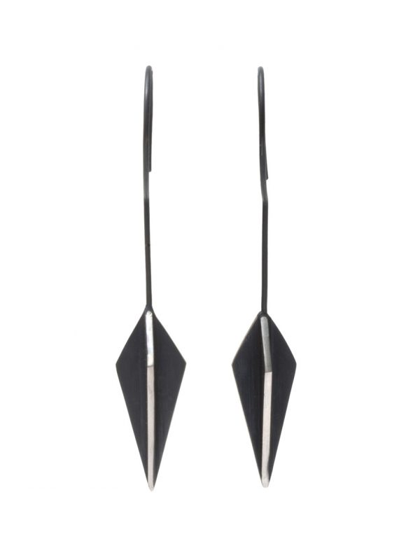 Black Kite X Long Hook Earrings