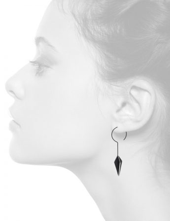 Black Kite X Long Hook Earrings