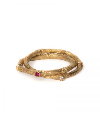 Arbres Troncs Ring – Ruby and Diamond