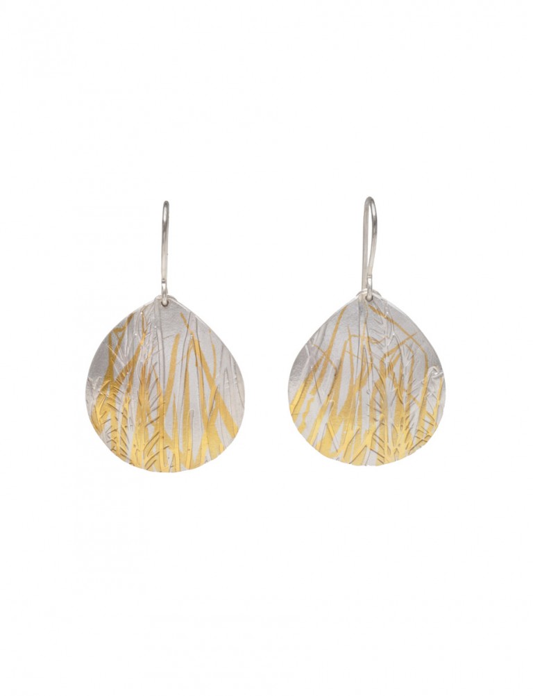 Grasses Earrings  – Silver & Gold