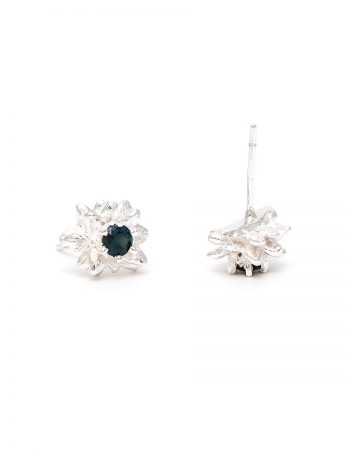 Large Fleur Earrings – Blue Sapphire