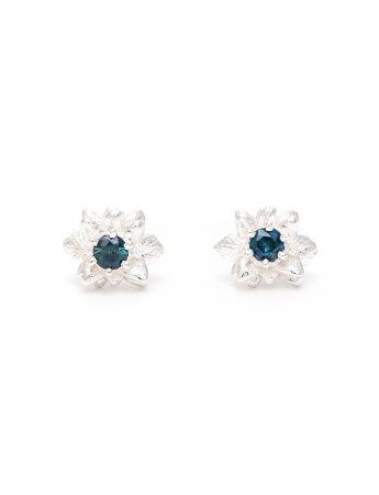 Large Fleur Earrings – Blue Sapphire