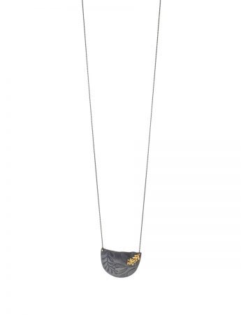 Leaf Imprint Necklace – Black & Gold