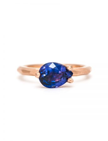 Purple Pear Sapphire Ring