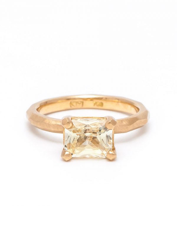 Radiant Cut Yellow Sapphire Ring