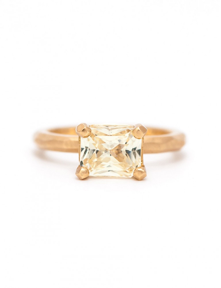 Radiant Cut Yellow Sapphire Ring