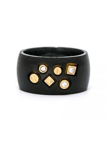 Stonemason Ring – Black, Yellow Gold & Diamonds