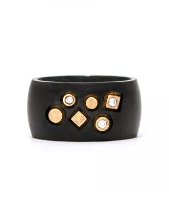 Stonemason Ring – Black, Yellow Gold & Diamonds