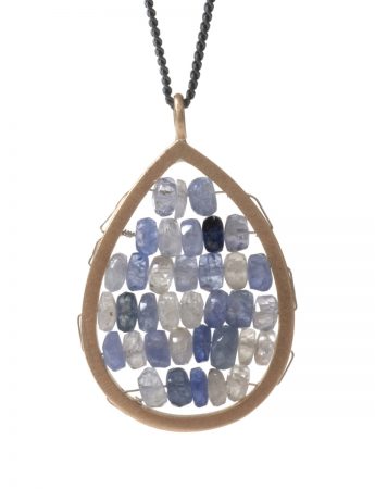 Small Teardrop Reef Necklace – Blue & Grey Sapphire